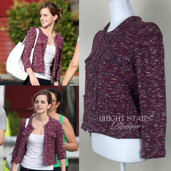 Etoile Isabel Marant Ariana Knitted Cotton Blend Jacket ASO Emma Watson Tweed - Picture 3 of 14